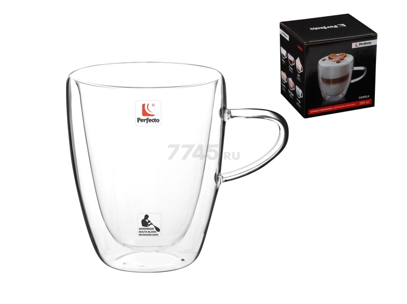 Кружка стеклянная PERFECTO LINEA Canela с двойными стенками 280 мл (30-007280)