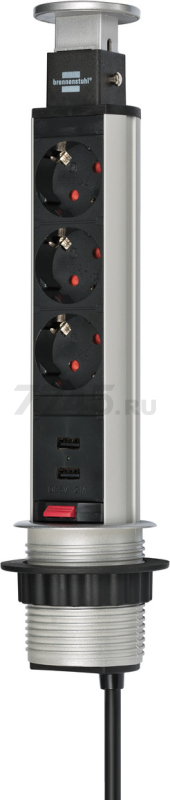 Блок розеточный выдвижной 3 поста 2 USB BRENNENSTUHL (1396200013)