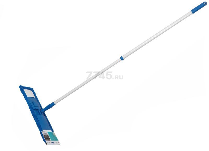 Швабра для пола PERFECTO LINEA с насадкой из микрофибры синяя (43-392012) - Фото 10