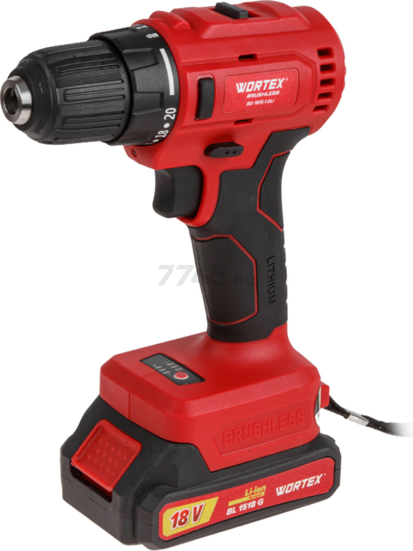 Дрель-шуруповерт аккумуляторная WORTEX BD 1815-1 DLi XLT SET (BD18151DLi0029) - Фото 3