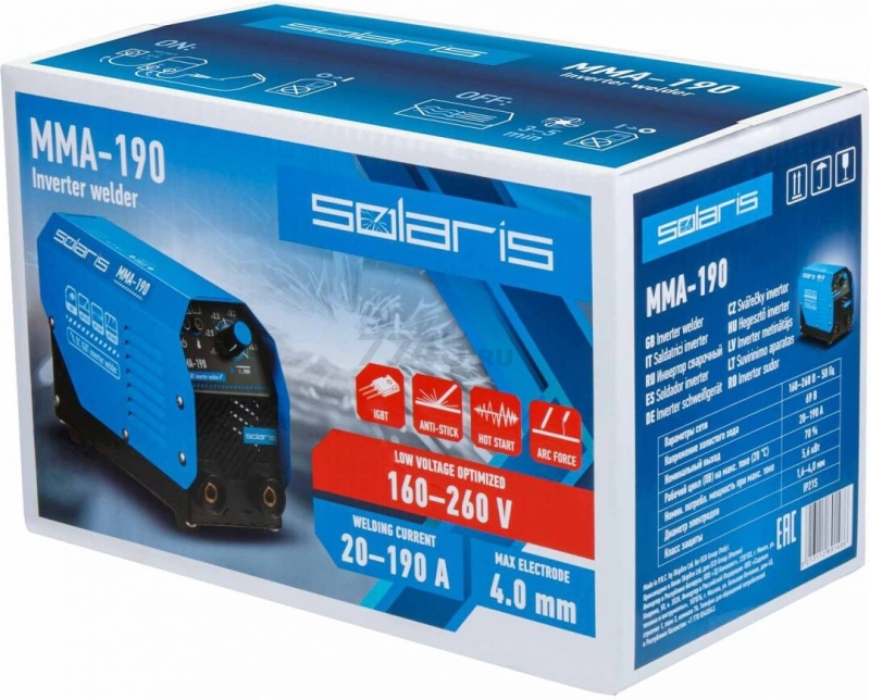 Инвертор сварочный SOLARIS MMA-190 - Фото 9
