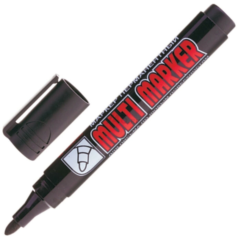 Маркер перманентный фетровый CROWN Multi Marker черный (CPM-800black) - Фото 2