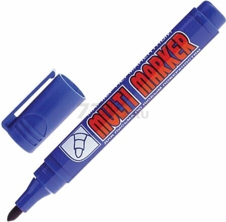 Маркер перманентный фетровый CROWN Multi Marker синий (CPM-800blue) - Фото 2