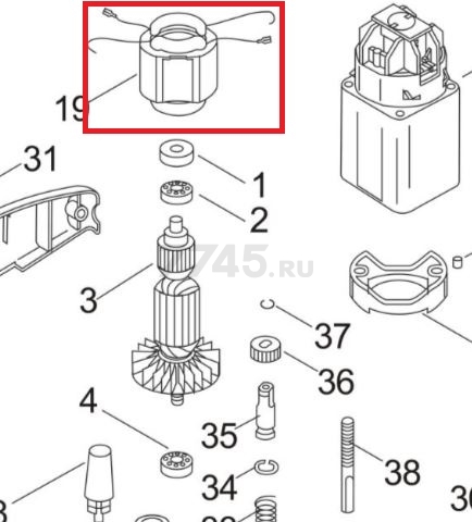Статор для миксера строительного/фрезера ФИОЛЕНТ (ИДФР684214009И)