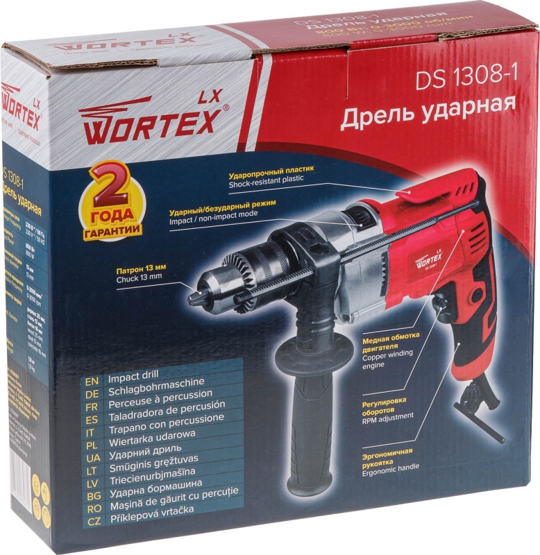 Дрель ударная WORTEX LX DS 1308-1 (0329087) - Фото 5