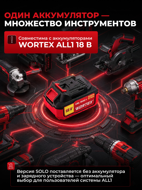 Пила цепная аккумуляторная WORTEX CEC 2518 XLT SOLO (0323166) - Фото 9