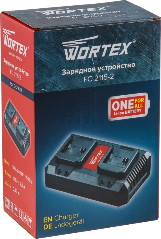 Зарядное устройство 18В WORTEX FC 2115-2 XLT (0329182) - Фото 5