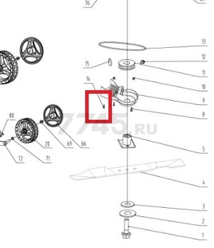 Винт травосборника для газонокосилки ECO LG-534 (92139)