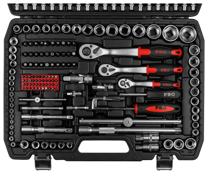 Набор инструментов 1/4", 1/2", 3/8" 6 граней 216 предметов PRO STARTUL Stuttgart (PRO-216S) - Фото 18