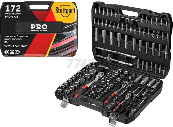 Набор инструментов 1/4", 1/2", 3/8" 6 граней 172 предмета PRO STARTUL Stuttgart (PRO-172S) - Фото 12