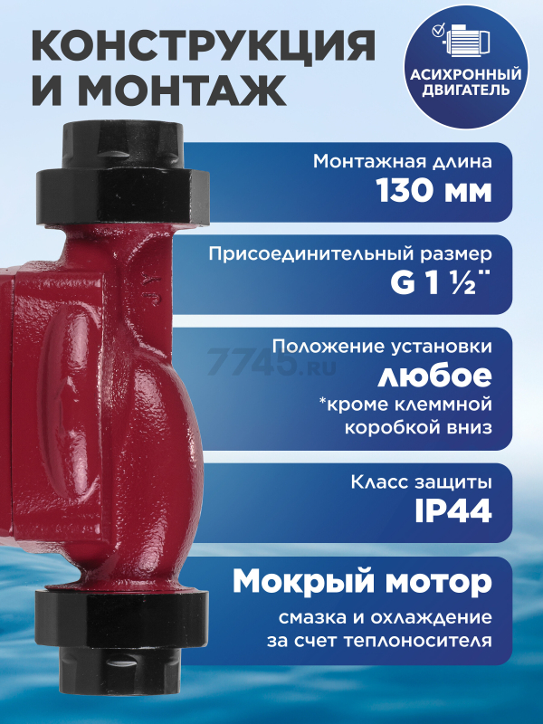Насос циркуляционный A&P Titan-RS25-60-130 (AP118T004) - Фото 5