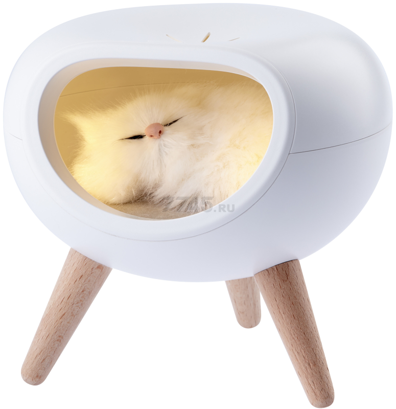 Ночник детский светодиодный ЭРА Котик NLED-467-1W-W белый