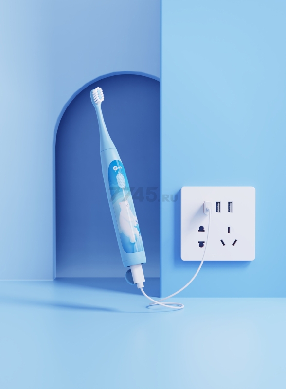 Зубная щетка электрическая детская INFLY Kids Electric Toothbrush T04B Blue (T20040BIN) - Фото 19