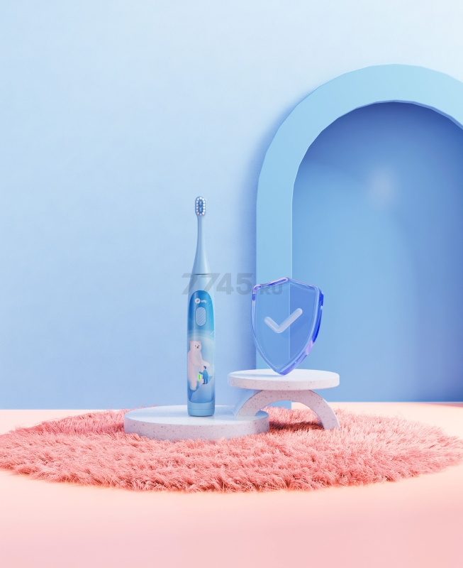 Зубная щетка электрическая детская INFLY Kids Electric Toothbrush T04B Blue (T20040BIN) - Фото 21