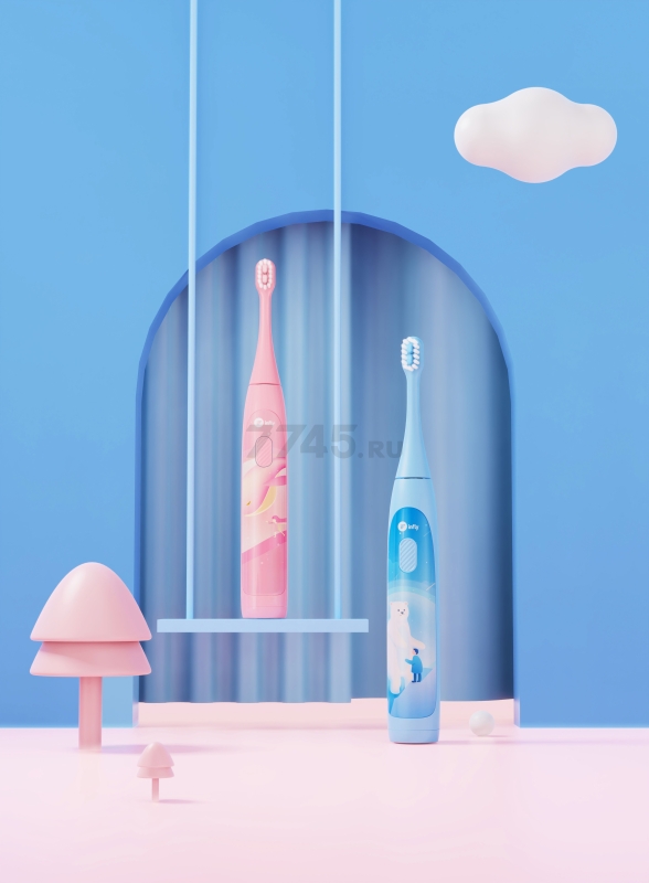 Зубная щетка электрическая детская INFLY Kids Electric Toothbrush T04B Blue (T20040BIN) - Фото 22
