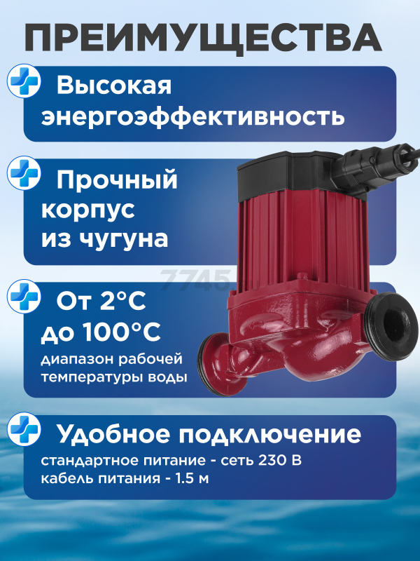 Насос циркуляционный A&P Wise-25/40-180 (AP118W003) - Фото 4