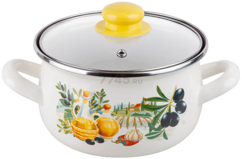 Кастрюля стальная эмалированная 2,1 л PERFECTO LINEA Халкидики (50-659122)