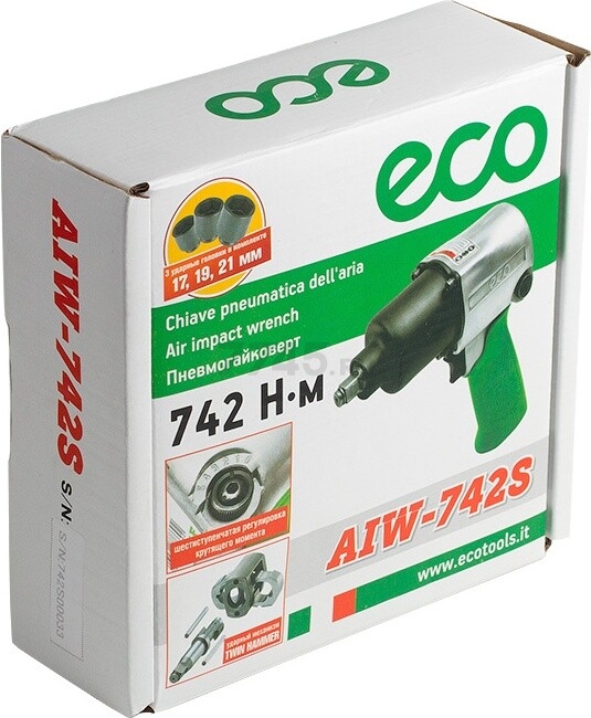 Пневмогайковерт ударный ECO AIW-742S - Фото 9