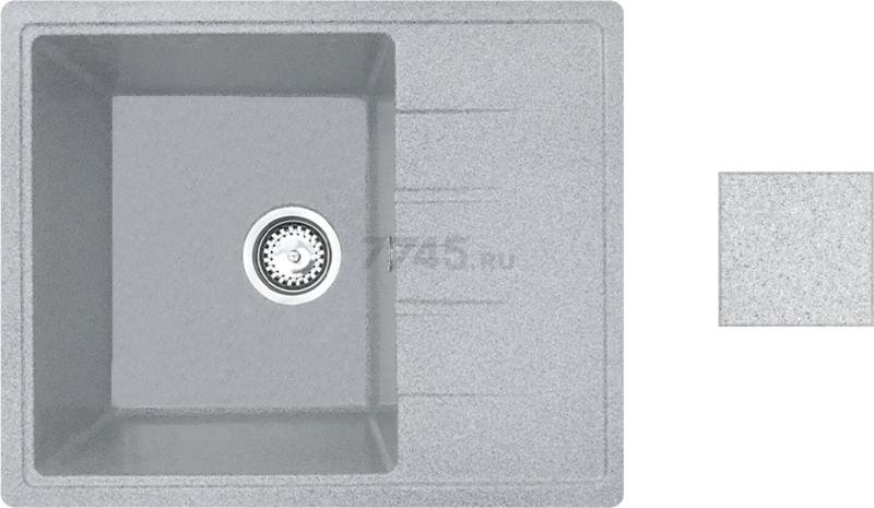 Мойка из искусственного камня AV ENGINEERING Platinum серый (AV765495PGRA) - Фото 5