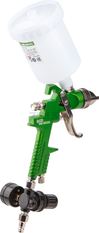 Краскопульт пневматический ECO SG-9500 с манометром (EC1536-01) - Фото 11