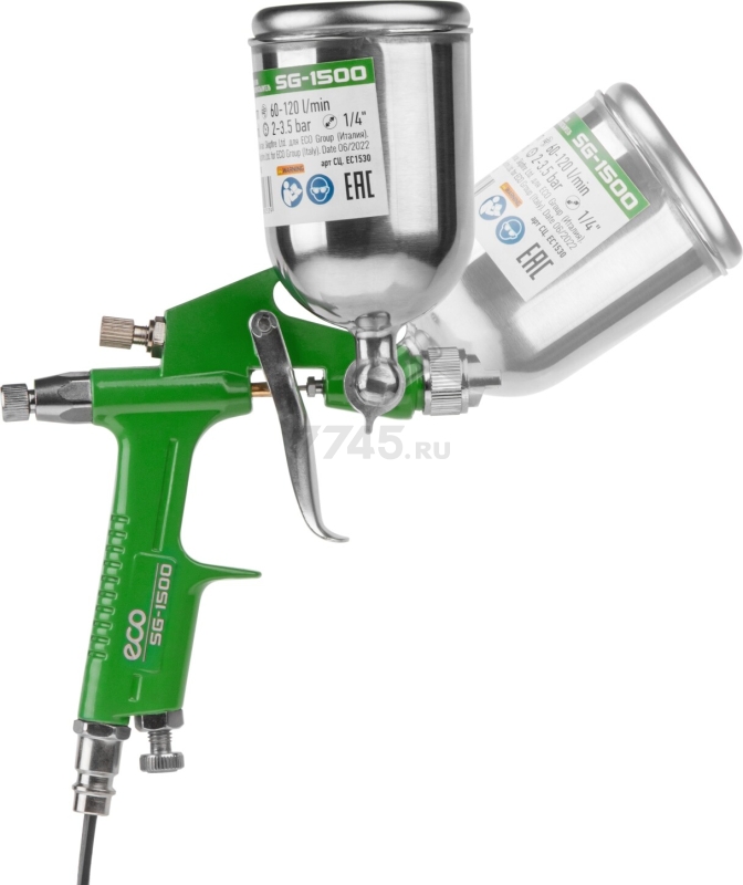Краскопульт пневматический ECO SG-1500 (EC1530-10) - Фото 6