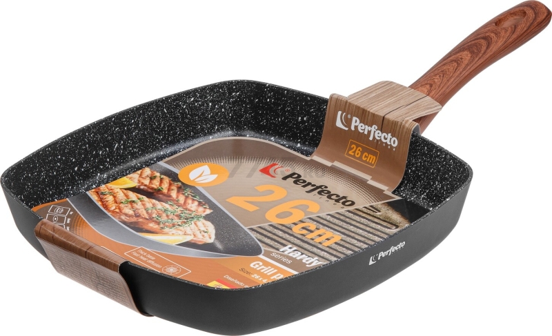 Сковорода-гриль алюминиевая 26 см PERFECTO LINEA Hardy Plus (55-260141)