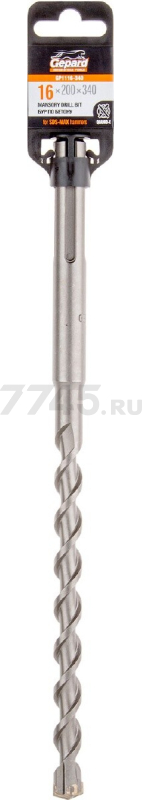 Бур (сверло) SDS-max GEPARD 16х200х340 мм Quadro-X (GP1116-340)