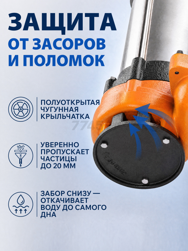 Насос фекальный A&P Marvel 1200 FE 333/12 (AP02A06) - Фото 3