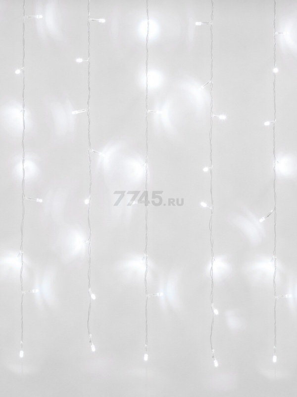 Гирлянда новогодняя светодиодная UNIEL ULD-C1515-160/DTA WHITE IP20 Занавес 1,5х1,5 м 160 диодов белый - Фото 4