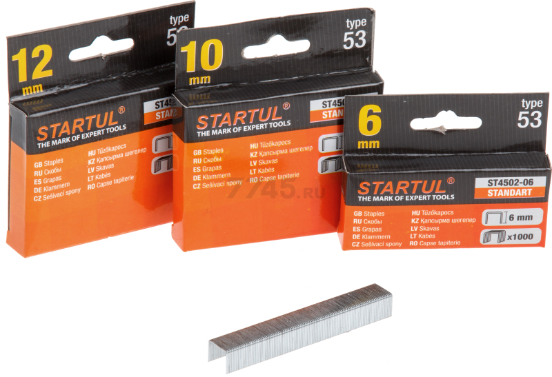 Скобы 12 мм тип 53 1000 штук STARTUL STANDART (ST4502-12)