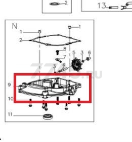 Крышка картера для газонокосилки GUNTER LMB-420, 480SV (Y7310000000)