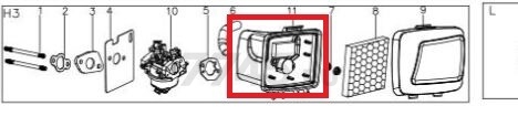 Основание фильтра воздушного для газонокосилки GUNTER LMB-480SV (Y7870000000)