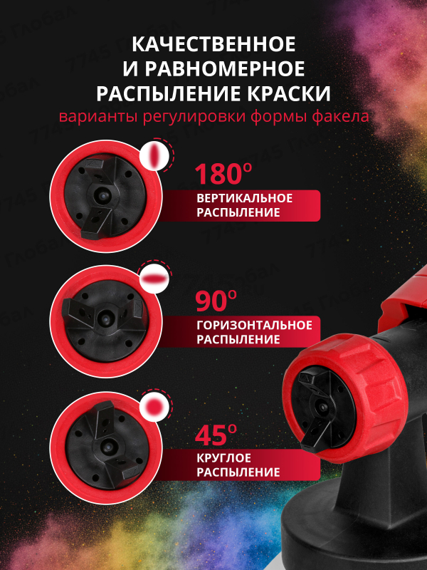 Краскораспылитель электрический WORTEX LX PS 0845-1 (0333222) - Фото 3