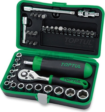 Набор инструментов 1/4" 6 граней 41 предмет TOPTUL (GADW4101)