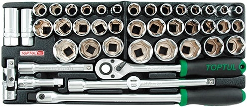 Набор инструментов 1/2" 6 граней 43 предмета TOPTUL (GCAT4301)