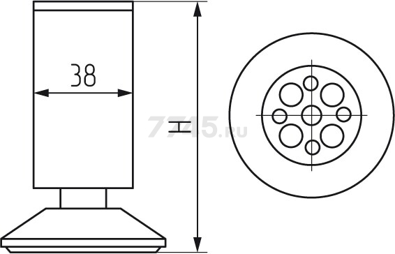 Опора мебельная STARFIX круглая d38 99-106 мм хром матовый (SMF-5964) - Фото 2