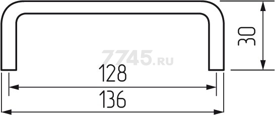 Ручка мебельная скоба STARFIX h94-128 медь полированная (SMF-10766) - Фото 2