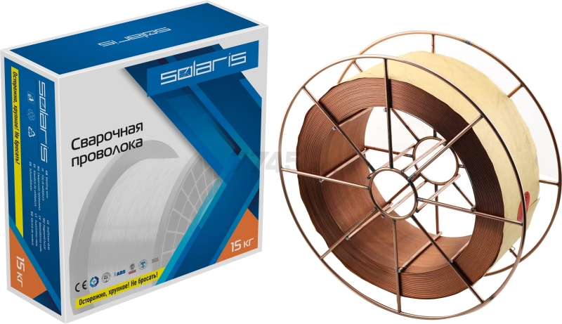 Проволока сварочная 1 мм омедненная SOLARIS ER 70S-6 15 кг (WM-ER70S6-10S15) - Фото 5