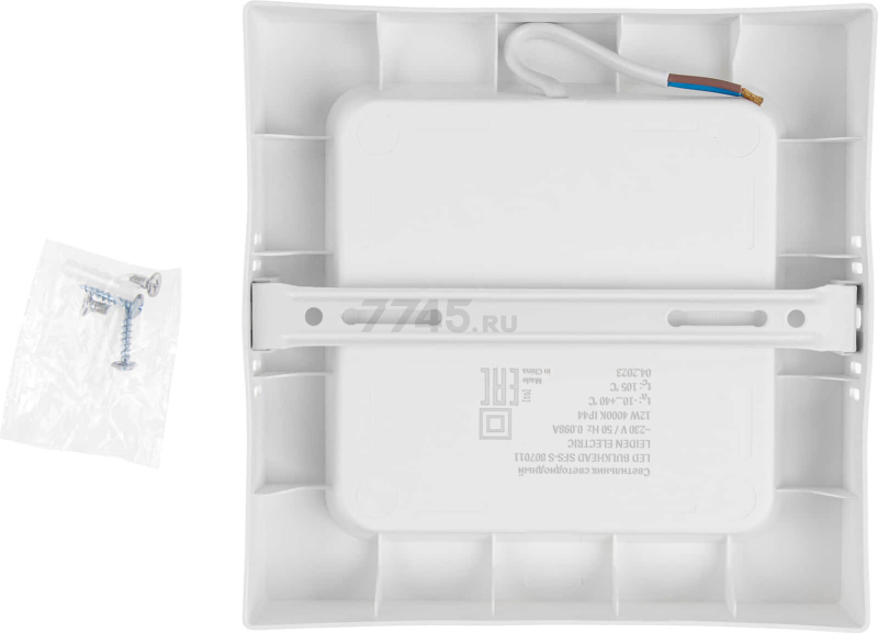 Светильник накладной светодиодный 12 Вт 4000К LEIDEN ELECTRIC SFS-S квадрат (807011) - Фото 4