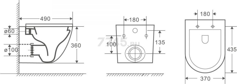 Унитаз подвесной AV ENGINEERING Comfort X1 (AVWHR203X1) - Фото 11