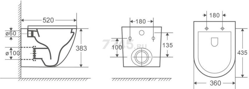 Унитаз подвесной AV ENGINEERING Comfort X2 (AVWHR203X2) - Фото 11