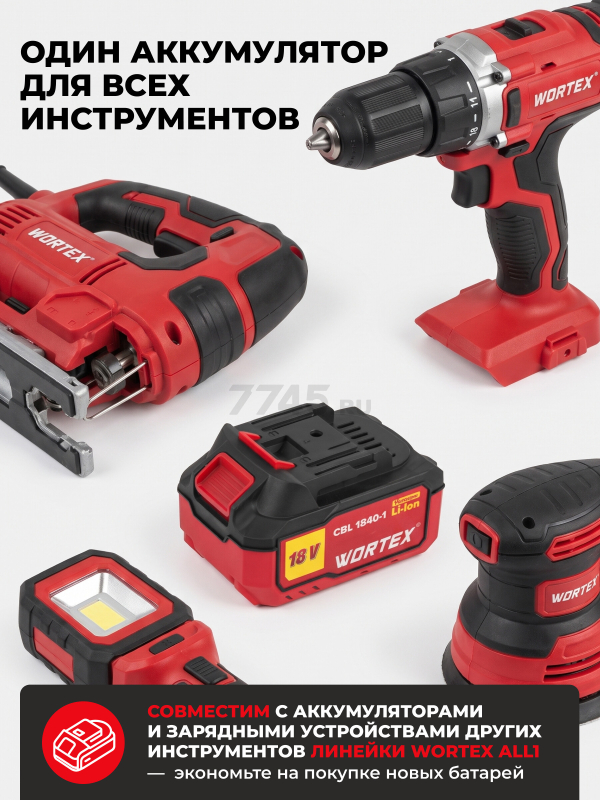 Шлифмашина эксцентриковая (орбитальная) аккумуляторная WORTEX COS 1218 E XLT SOLO (1334402) - Фото 10