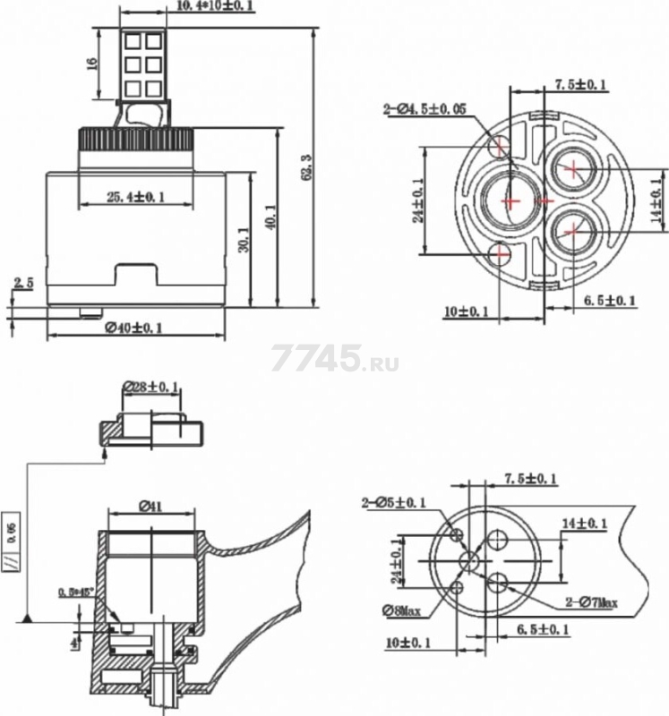 Картридж для смесителя D40 AV ENGINEERING тип A (AVSSS-086) - Фото 4