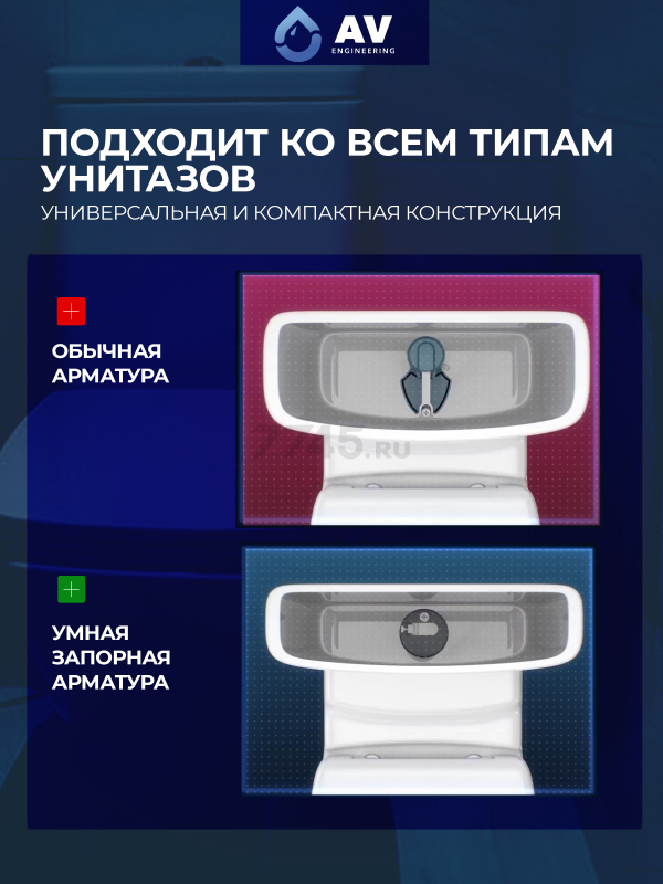 Сливная арматура для унитаза AV ENGINEERING (AVE129700PL) - Фото 6