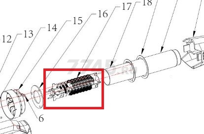 Тэн для фена строительного WORTEX HG6222 (111D60100000)