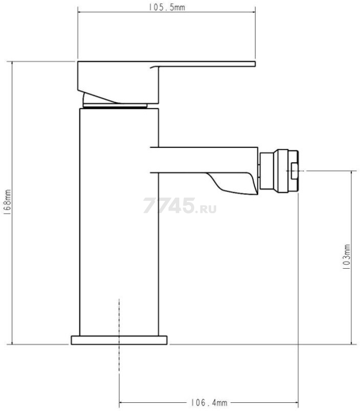 Смеситель для биде D35 серия 210 черный ECONOCE (EC0213BL) - Фото 2