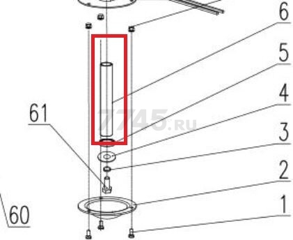 Трубка головки косильной для газонокосилки ECO LG-820 (624013)