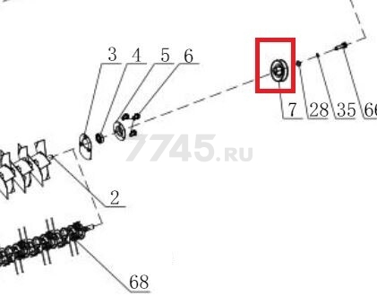 Шкив ведомый для газонокосилки ECO SCG-400 (636015)