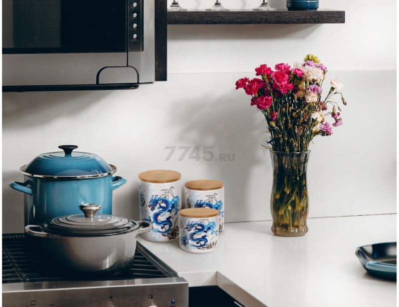 Банка керамическая для сыпучих продуктов PERFECTO LINEA Blue Dragon 750 мл (34-722750) - Фото 4