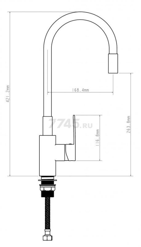 Смеситель для кухни ECONOCE серия 270 белый (EC0274WT) - Фото 11